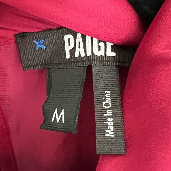 Paige Women’s Ceres Keyhole Blouse Lightweight Silky Knit Mulberry Sz Medium - Picture 6 of 13